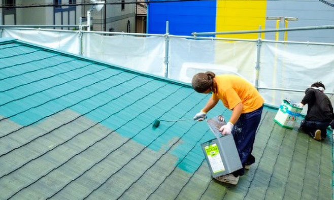 屋根のヒビ防止、遮熱防水塗装イメージ